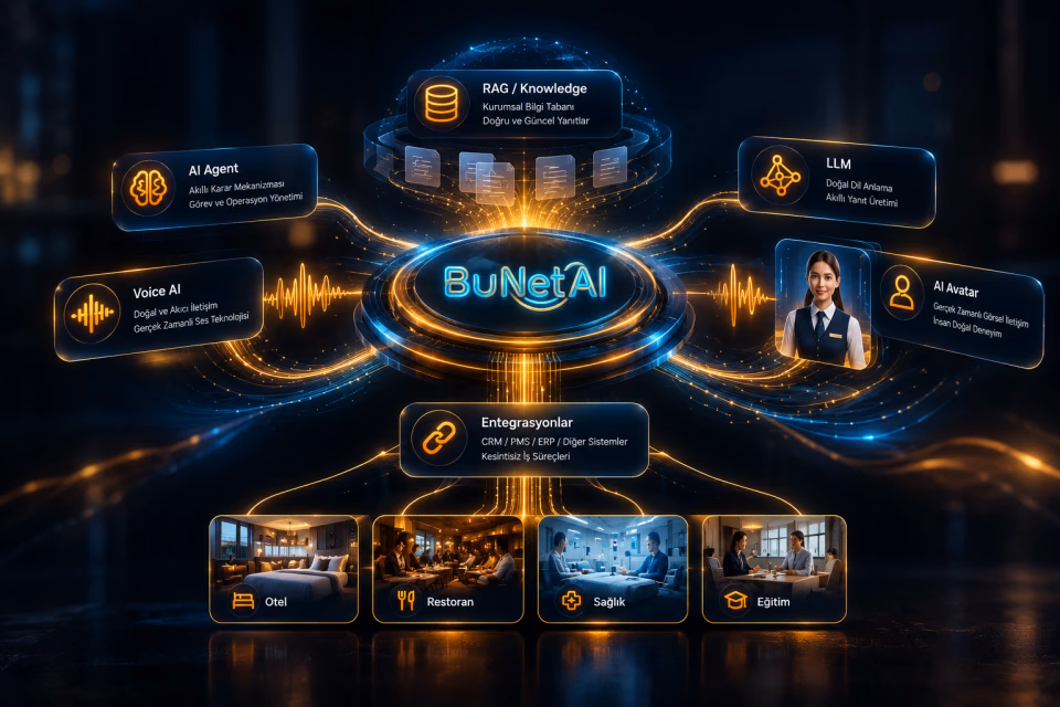 AI-Core orkestrasyon katmanını anlatan BuNet AI görseli