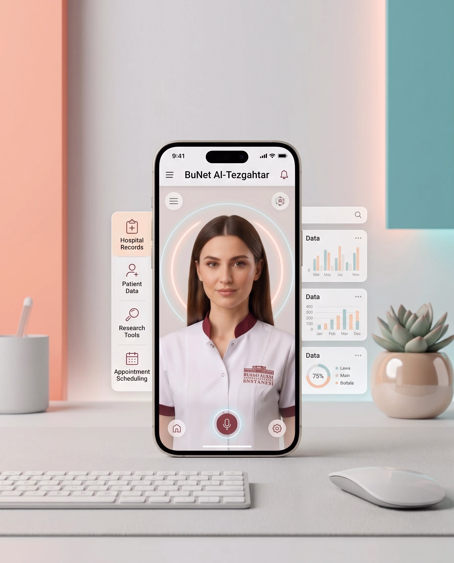 Dikey mobil ekranda AI Nurse